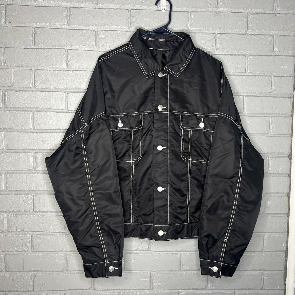 ASOS DESIGN oversized cropped western jacket with contrasted stitch detail
